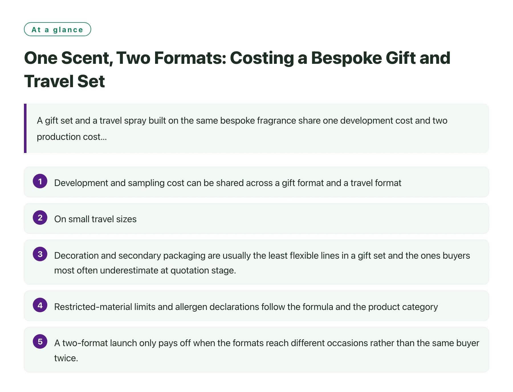 One Scent, Two Formats: Costing a Bespoke Gift and Travel Set——全文要点速览