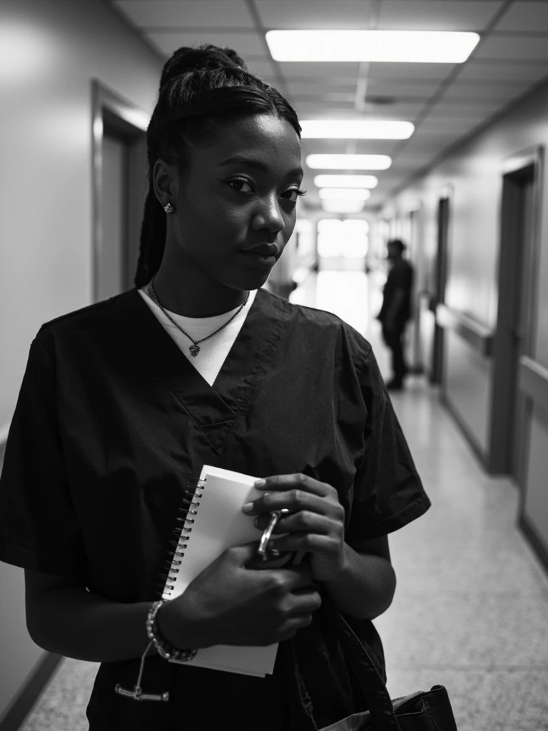 Houston rapper and ER nurse Keisha Raines at work